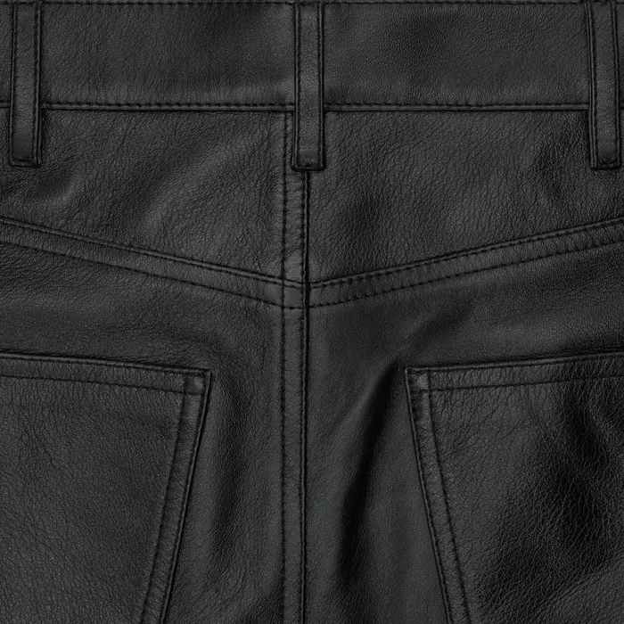 Celine Leather And Shearling Second Skin Jeans In Soft Lambskin 8211 Black 8211 Women