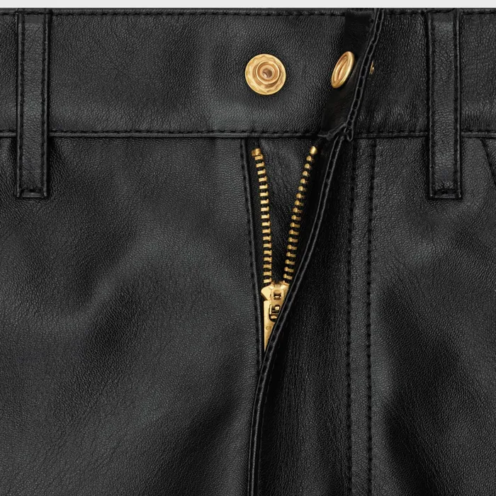 Celine Leather And Shearling Second Skin Jeans In Soft Lambskin 8211 Black 8211 Women