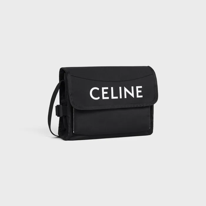 Celine Messenger Bags Small Messenger Trekking In Nylon With Celine Print 8211 Black 8211 Men Celine Messenger Bags Small Messenger Trekking In Nylon With Celine Print 8211 Black 8211 Men