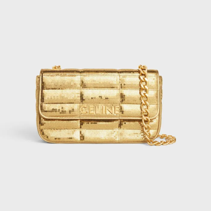 Celine More Lines CHAIN SHOULDER BAG MATELASSE MONOCHROME CELINE In QUILTED SEQUINS 8211 Gold 8211 Women Celine More Lines CHAIN SHOULDER BAG MATELASSE MONOCHROME CELINE In QUILTED SEQUINS 8211 Gold 8211 Women