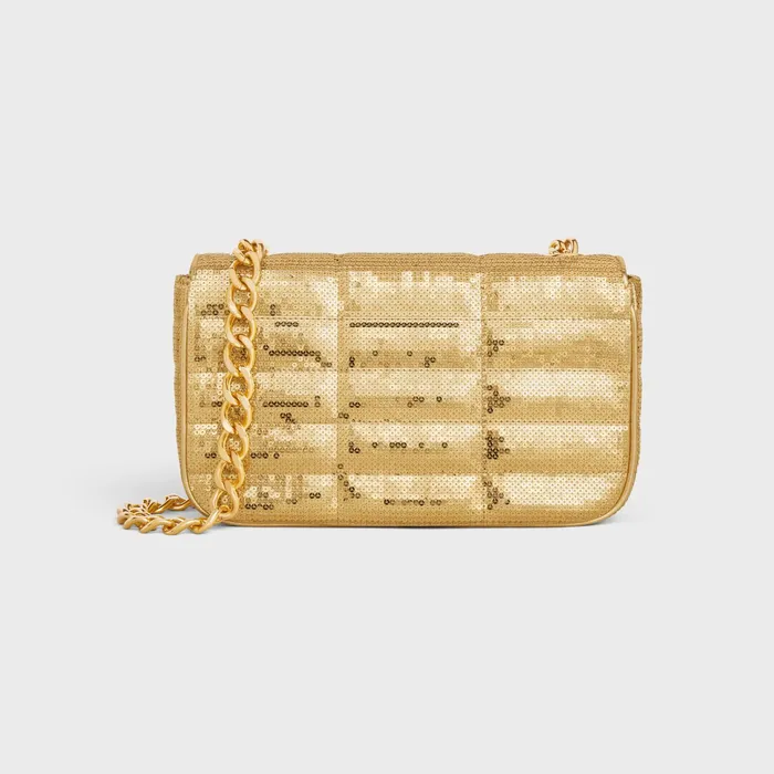 Celine More Lines CHAIN SHOULDER BAG MATELASSE MONOCHROME CELINE In QUILTED SEQUINS 8211 Gold 8211 Women Celine More Lines CHAIN SHOULDER BAG MATELASSE MONOCHROME CELINE In QUILTED SEQUINS 8211 Gold 8211 Women