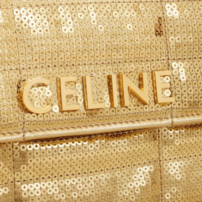 Celine More Lines CHAIN SHOULDER BAG MATELASSE MONOCHROME CELINE In QUILTED SEQUINS 8211 Gold 8211 Women Celine More Lines CHAIN SHOULDER BAG MATELASSE MONOCHROME CELINE In QUILTED SEQUINS 8211 Gold 8211 Women