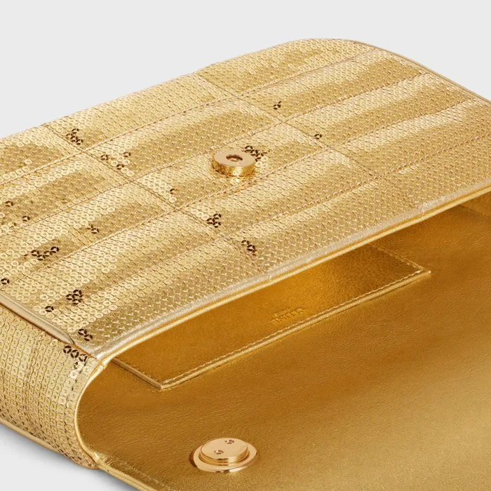 Celine More Lines CHAIN SHOULDER BAG MATELASSE MONOCHROME CELINE In QUILTED SEQUINS 8211 Gold 8211 Women Celine More Lines CHAIN SHOULDER BAG MATELASSE MONOCHROME CELINE In QUILTED SEQUINS 8211 Gold 8211 Women