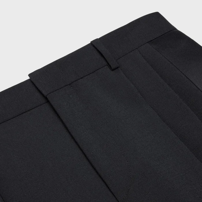 Celine Pants And Shorts JUDE TUX PANTS IN WOOL AND MOHAIR 8211 Black 8211 Women