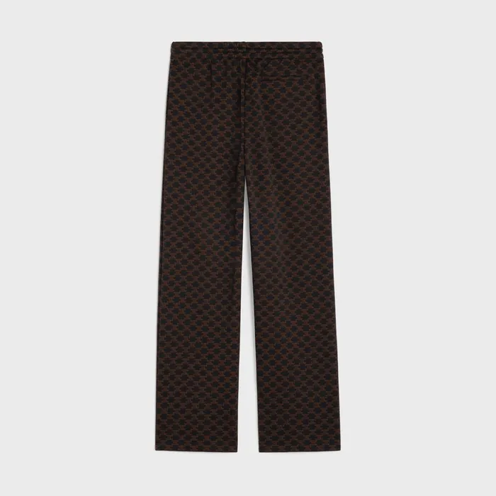 Celine Pants And Shorts Triomphe Track Pants In Monogram Jersey 8211 NoirMarron 8211 Men
