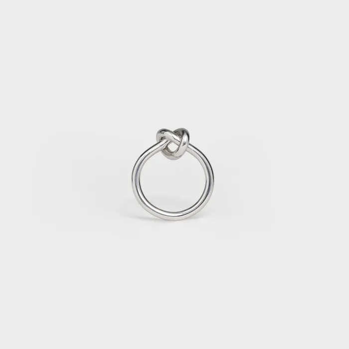 Celine Rings Knot Ring In Brass With Rhodium Finish 8211 Silver 8211 Women