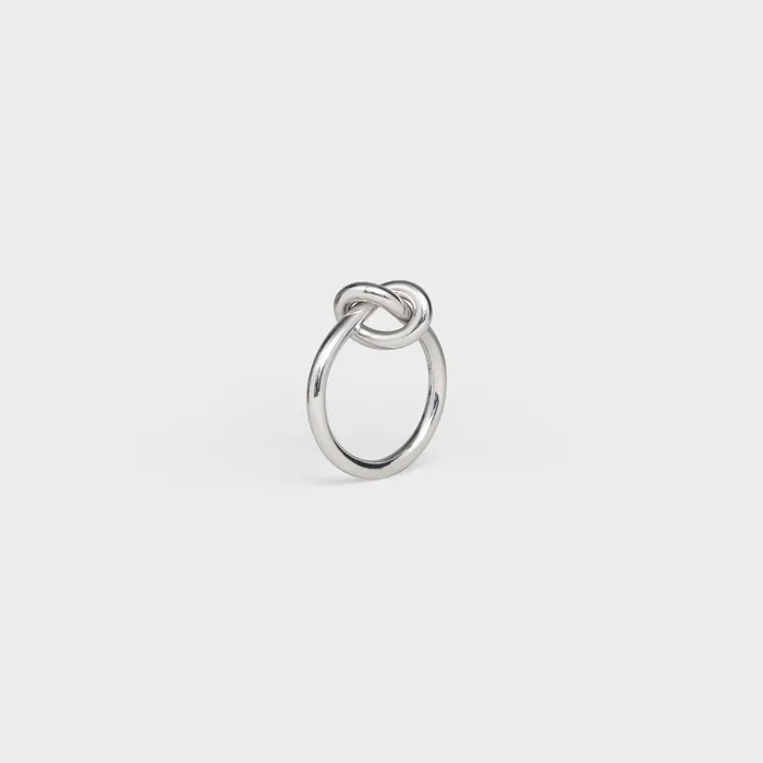 Celine Rings Knot Ring In Brass With Rhodium Finish 8211 Silver 8211 Women