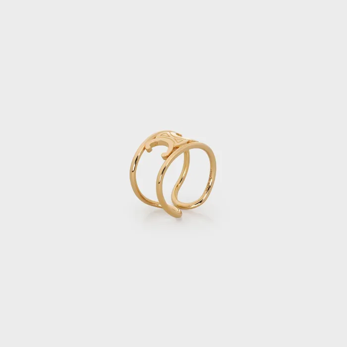 Celine Rings Triomphe Ring In Brass With Gold Finish 8211 Gold 8211 Women