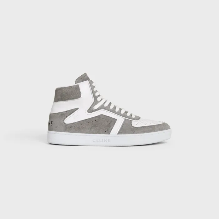 Celine Sneakers CT01 034Z034 TRAINER HIGH TOP SNEAKER In SUEDE CALFSKIN AND CALFSKIN 8211 GreyOptic White 8211 Men Celine Sneakers CT01 034Z034 TRAINER HIGH TOP SNEAKER In SUEDE CALFSKIN AND CALFSKIN 8211 GreyOptic White 8211 Men