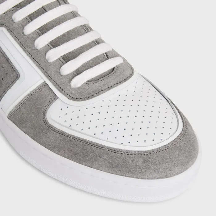 Celine Sneakers CT01 034Z034 TRAINER HIGH TOP SNEAKER In SUEDE CALFSKIN AND CALFSKIN 8211 GreyOptic White 8211 Men