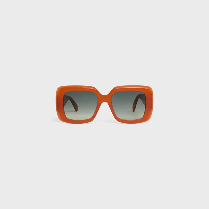 Celine Sunglasses Square S263 Sunglasses In Acetate 8211 Milky Rust 8211 Women