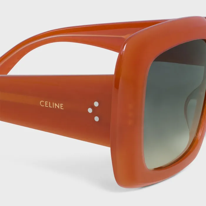 Celine Sunglasses Square S263 Sunglasses In Acetate 8211 Milky Rust 8211 Women