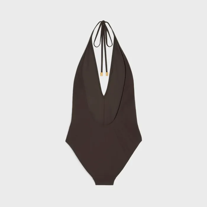Celine Swimwear And Lingerie SWIMSUIT IN MATTE JERSEY 8211 Brun 8211 Women