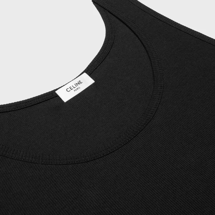 Celine TShirts And Polos Triomphe Tank Top In Silk Jersey 8211 Black White 8211 Men