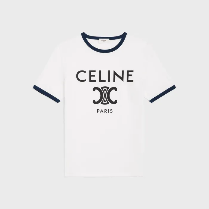 Celine TShirts And Sweatshirts CELINE TSHIRT IN COTTON JERSEY 8211 Off White Navy Black 8211 Women Celine TShirts And Sweatshirts CELINE TSHIRT IN COTTON JERSEY 8211 Off White Navy Black 8211 Women