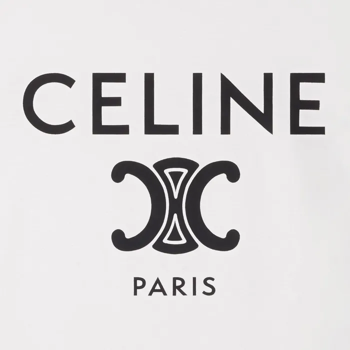 Celine TShirts And Sweatshirts CELINE TSHIRT IN COTTON JERSEY 8211 Off White Navy Black 8211 Women