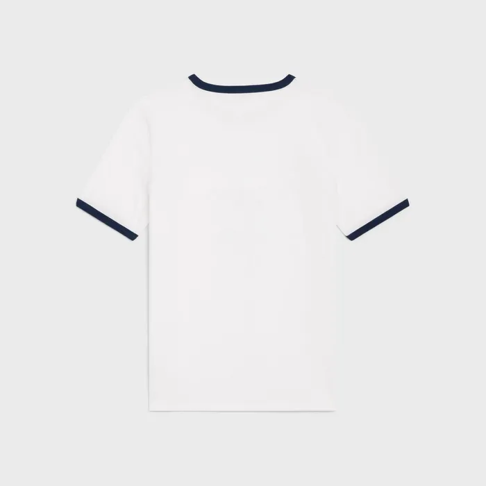 Celine TShirts And Sweatshirts CELINE TSHIRT IN COTTON JERSEY 8211 Off White Navy Black 8211 Women