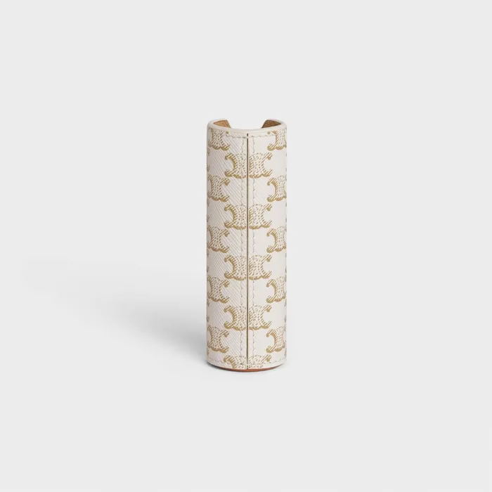 Celine Travel Sprays And Accessories TRAVEL SPRAY Case In Triomphe Canvas And Calfskin 8211 White 8211 WomenMen