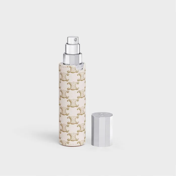 Celine Travel Sprays And Accessories TRAVEL SPRAY Case In Triomphe Canvas And Calfskin 8211 White 8211 WomenMen