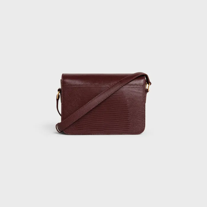 Celine Triomphe Teen Triomphe Bag In Lizard 8211 Dark Burgundy 8211 Women Celine Triomphe Teen Triomphe Bag In Lizard 8211 Dark Burgundy 8211 Women