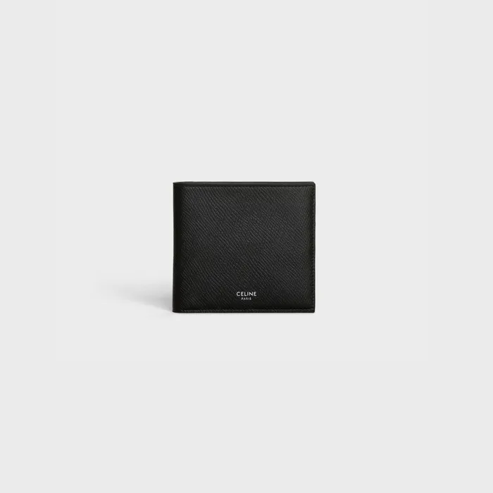 Celine Wallets Bifold Wallet In Grained Calfskin 8211 Black 8211 Men