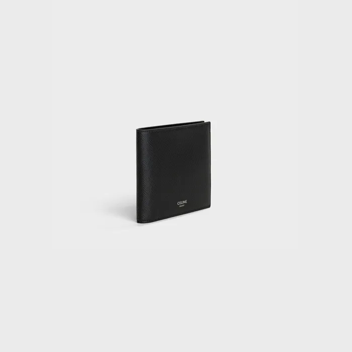 Celine Wallets Bifold Wallet In Grained Calfskin 8211 Black 8211 Men