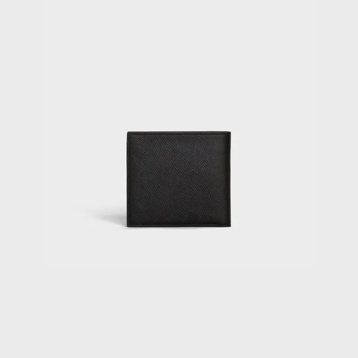 Celine Wallets Bifold Wallet In Grained Calfskin 8211 Black 8211 Men