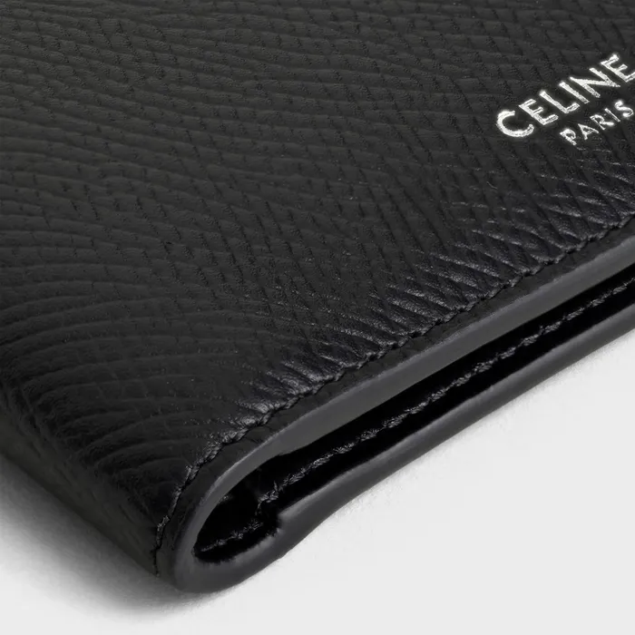 Celine Wallets Bifold Wallet In Grained Calfskin 8211 Black 8211 Men