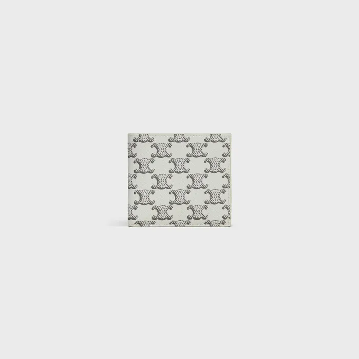 Celine Wallets Bifold Wallet In TRIOMPHE CANVAS 8211 Tan Ecru 8211 Men