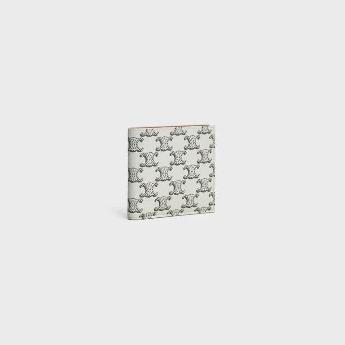 Celine Wallets Bifold Wallet In TRIOMPHE CANVAS 8211 Tan Ecru 8211 Men Celine Wallets Bifold Wallet In TRIOMPHE CANVAS 8211 Tan Ecru 8211 Men