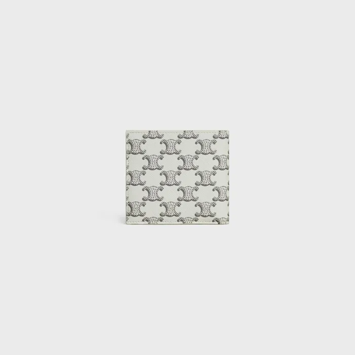 Celine Wallets Bifold Wallet In TRIOMPHE CANVAS 8211 Tan Ecru 8211 Men Celine Wallets Bifold Wallet In TRIOMPHE CANVAS 8211 Tan Ecru 8211 Men
