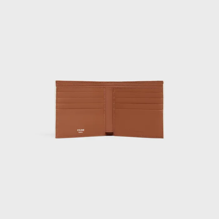 Celine Wallets Bifold Wallet In TRIOMPHE CANVAS 8211 Tan Ecru 8211 Men Celine Wallets Bifold Wallet In TRIOMPHE CANVAS 8211 Tan Ecru 8211 Men