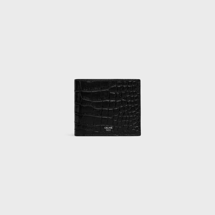 Celine Wallets Bifold Wallet With Coin Compartment In Crocodile Embossed Calfskin 8211 Black 8211 Men Celine Wallets Bifold Wallet With Coin Compartment In Crocodile Embossed Calfskin 8211 Black 8211 Men