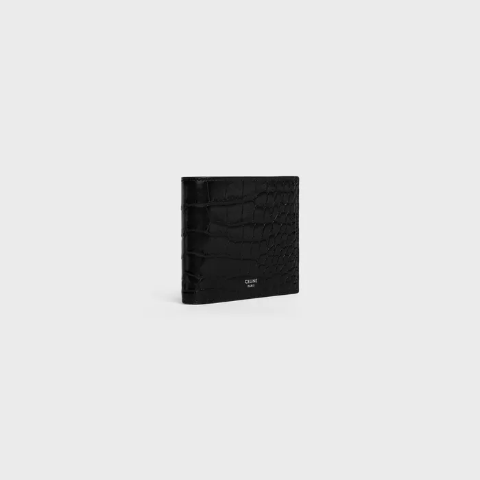 Celine Wallets Bifold Wallet With Coin Compartment In Crocodile Embossed Calfskin 8211 Black 8211 Men Celine Wallets Bifold Wallet With Coin Compartment In Crocodile Embossed Calfskin 8211 Black 8211 Men