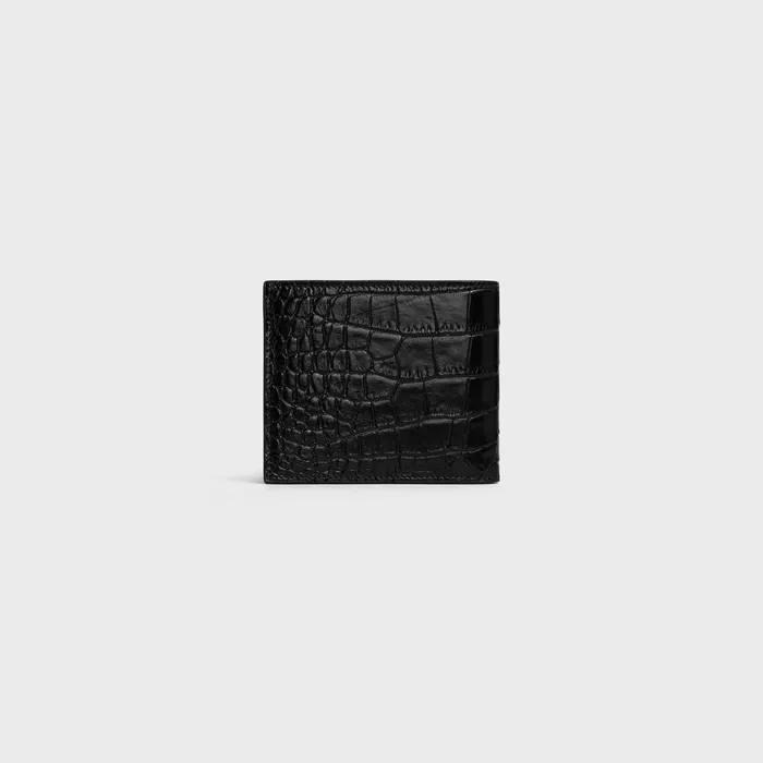 Celine Wallets Bifold Wallet With Coin Compartment In Crocodile Embossed Calfskin 8211 Black 8211 Men Celine Wallets Bifold Wallet With Coin Compartment In Crocodile Embossed Calfskin 8211 Black 8211 Men