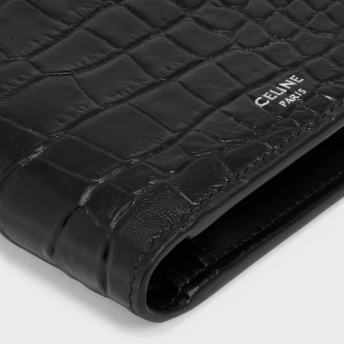 Celine Wallets Bifold Wallet With Coin Compartment In Crocodile Embossed Calfskin 8211 Black 8211 Men Celine Wallets Bifold Wallet With Coin Compartment In Crocodile Embossed Calfskin 8211 Black 8211 Men
