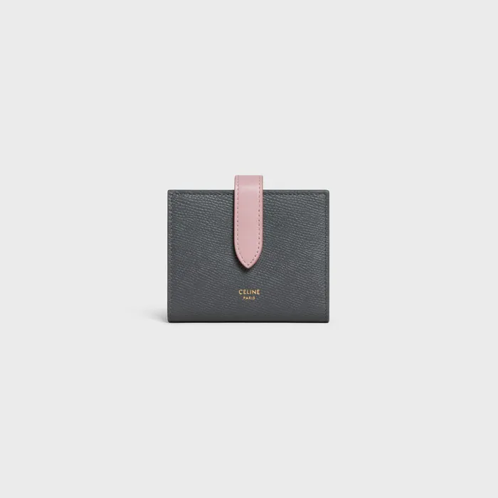 Celine Wallets Small Strap Wallet Essentials In Bicolour Grained Calfskin 8211 Grey Vintage Pink 8211 Women Celine Wallets Small Strap Wallet Essentials In Bicolour Grained Calfskin 8211 Grey Vintage Pink 8211 Women