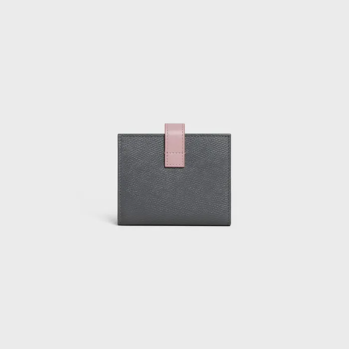 Celine Wallets Small Strap Wallet Essentials In Bicolour Grained Calfskin 8211 Grey Vintage Pink 8211 Women Celine Wallets Small Strap Wallet Essentials In Bicolour Grained Calfskin 8211 Grey Vintage Pink 8211 Women