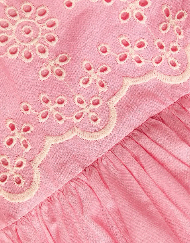 Children Baby Broderie Dress Pink Monsoon Dresses