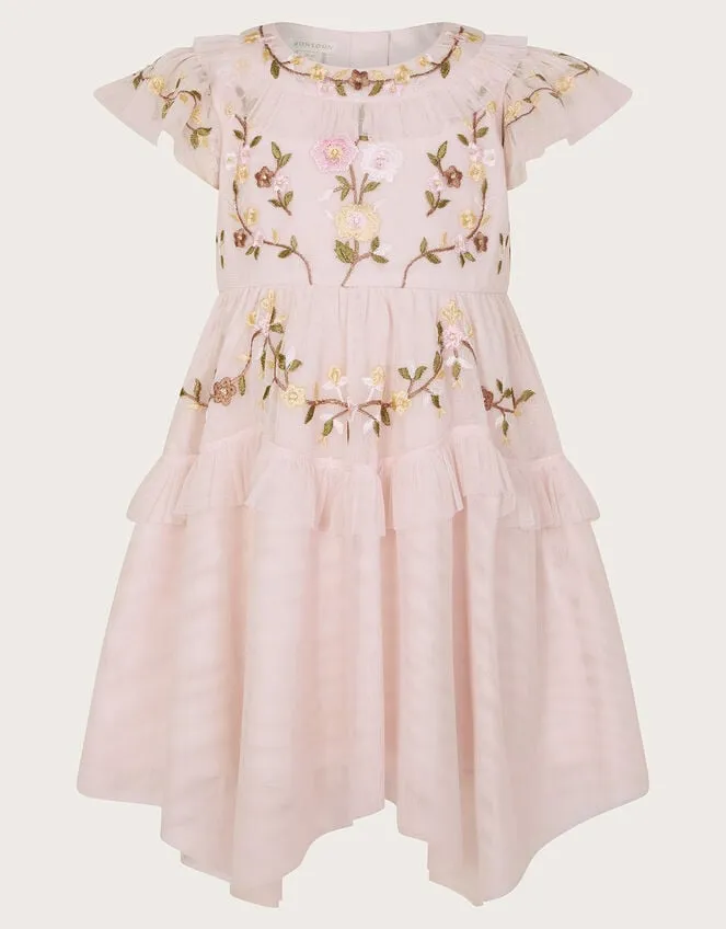 Children Baby Cora Embroidered Dress Pink Monsoon Partywear