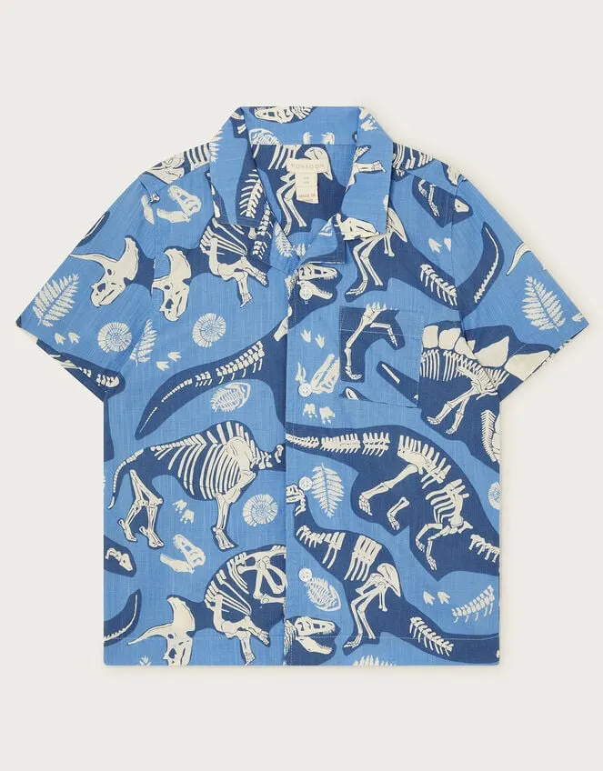 Children Dinosaur Bone Shirt Blue Monsoon Tops and TShirts