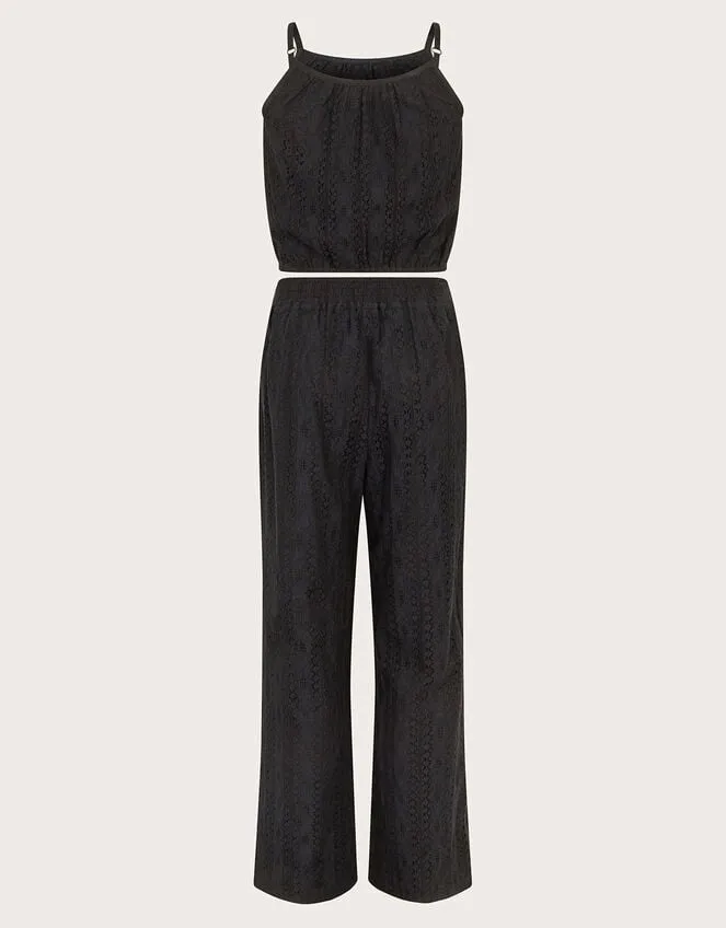 Children Lace Top And Trousers Set Black Monsoon Beachwear and Swimwear