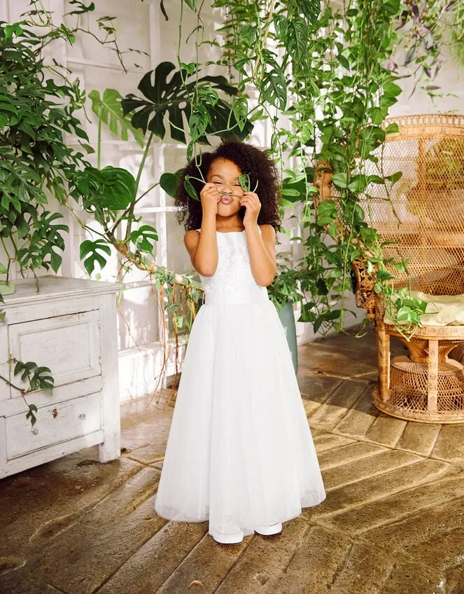 Children Odette Alice Tulle Maxi Dress Ivory Monsoon Dresses