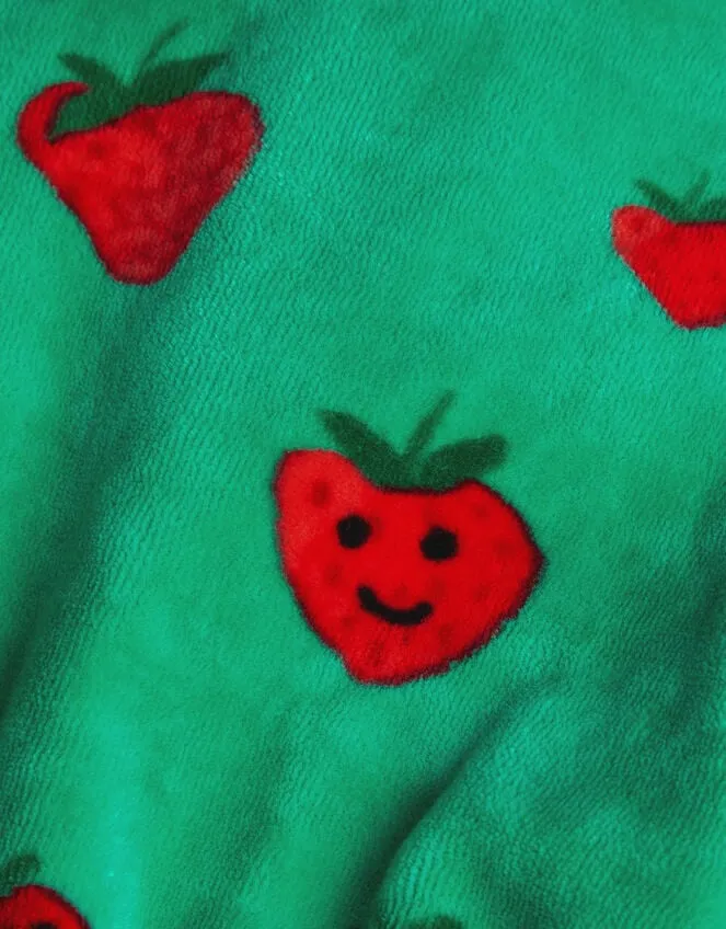 Children Strawberry Print Velour Top Green Monsoon Casualwear Collection