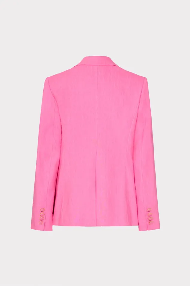 Christelle Solid Linen Blazer Pink Women Milly Coats and Jackets