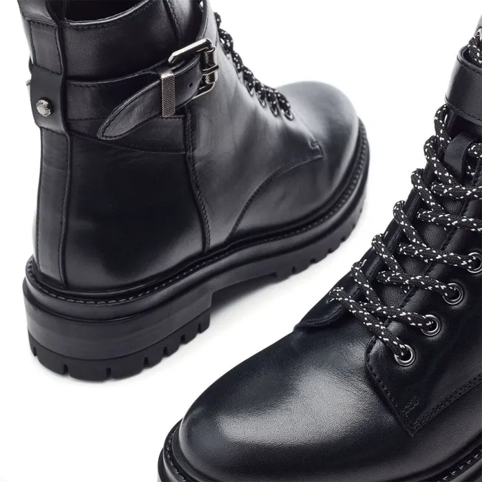 Chunky Boots Women Moda In Pelle Omola Black Leather