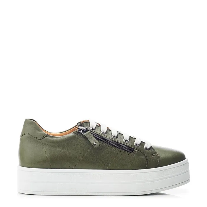Chunky Trainers Women Moda In Pelle Bsoleful BGlazie Khaki Leather