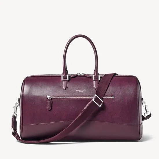 City Holdall Burgundy Saffiano WomenMen Aspinal Of London Luggage and Travel Bags