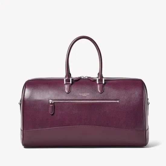 City Holdall Burgundy Saffiano WomenMen Aspinal Of London Luggage and Travel Bags