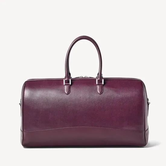 City Holdall Burgundy Saffiano WomenMen Aspinal Of London Luggage and Travel Bags
